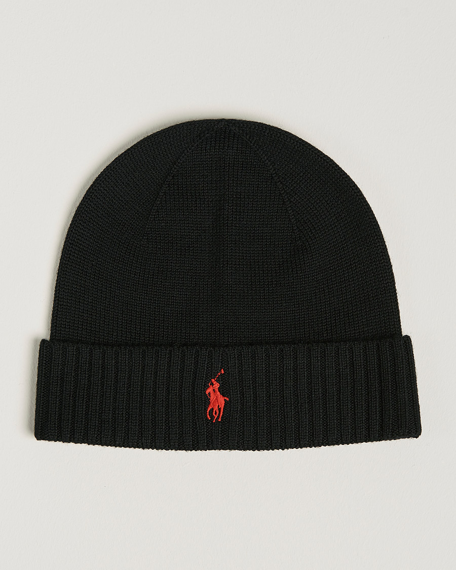 Herre | Luer | Polo Ralph Lauren | Merino Beanie Polo Black
