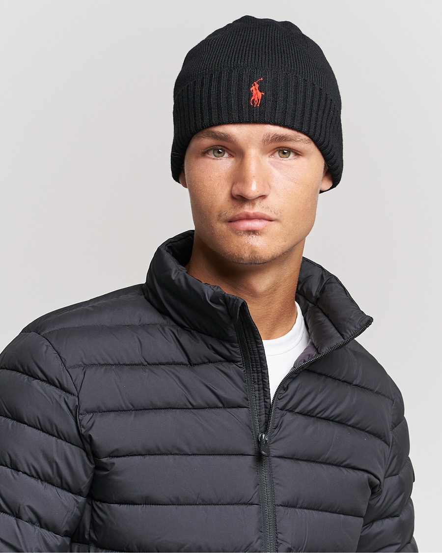 Herre | Luer | Polo Ralph Lauren | Merino Beanie Polo Black