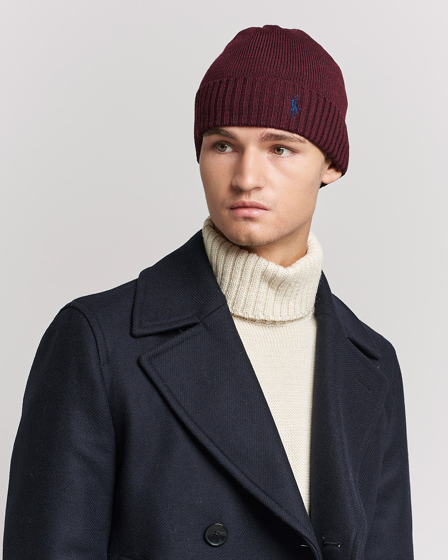 Herre | Luer | Polo Ralph Lauren | Merino Beanie Aged Wine Heather