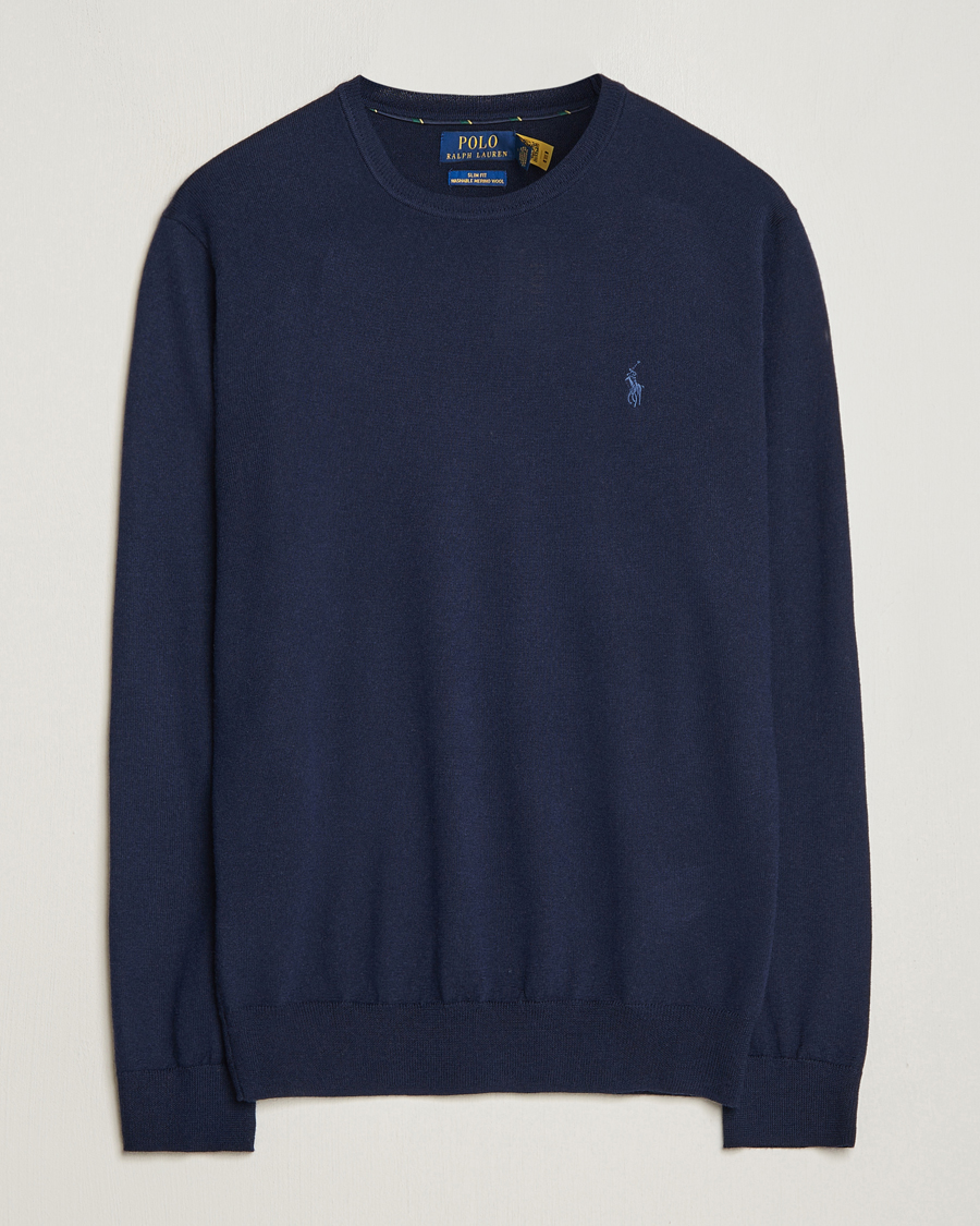 Herre | Gensere | Polo Ralph Lauren | Merino Crew Neck Pullover Hunter Navy