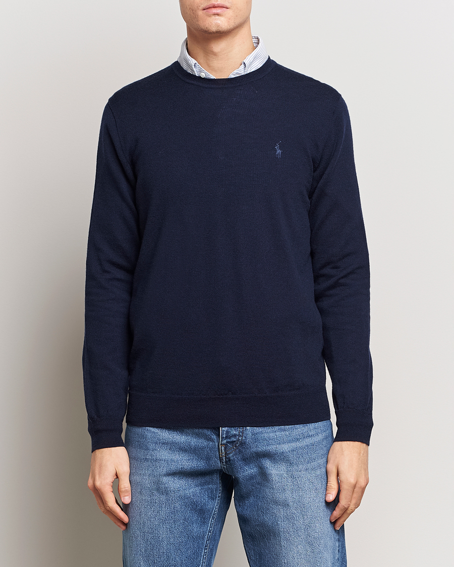 Herre | Gensere | Polo Ralph Lauren | Merino Crew Neck Pullover Hunter Navy