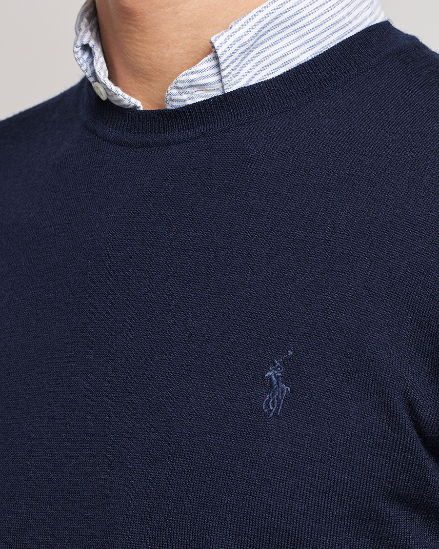 Herre | Gensere | Polo Ralph Lauren | Merino Crew Neck Pullover Hunter Navy