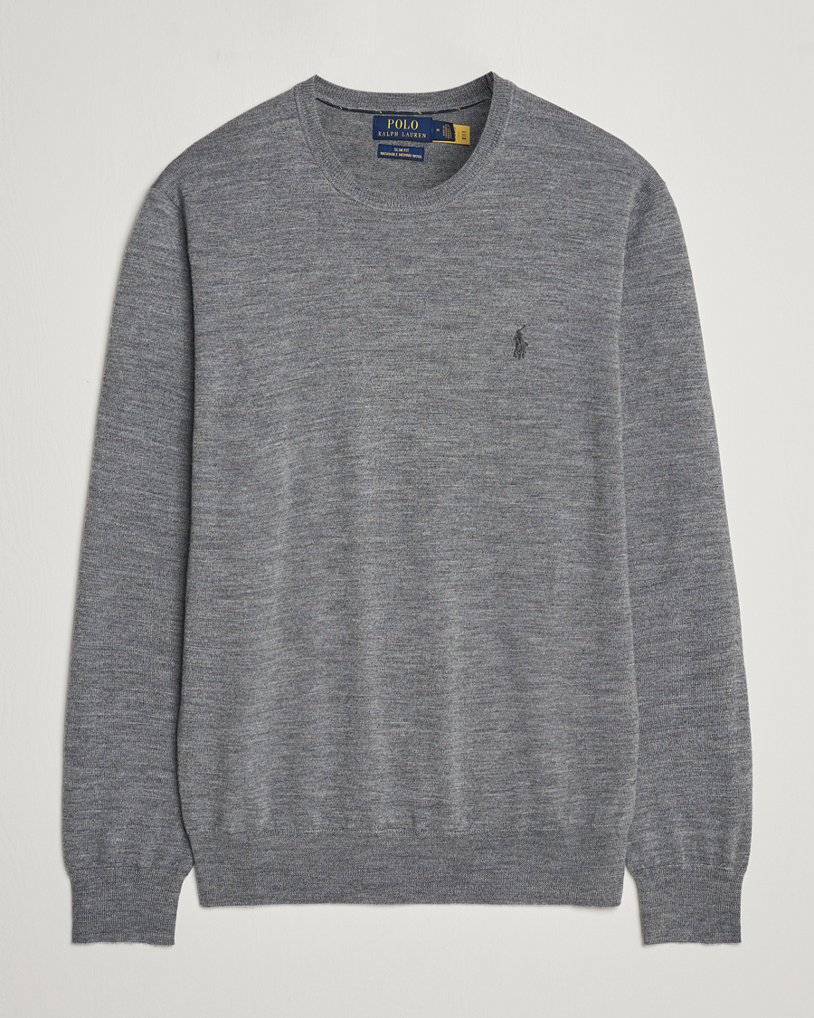 Herre | | Polo Ralph Lauren | Merino Crew Neck Pullover Fawn Grey Heather