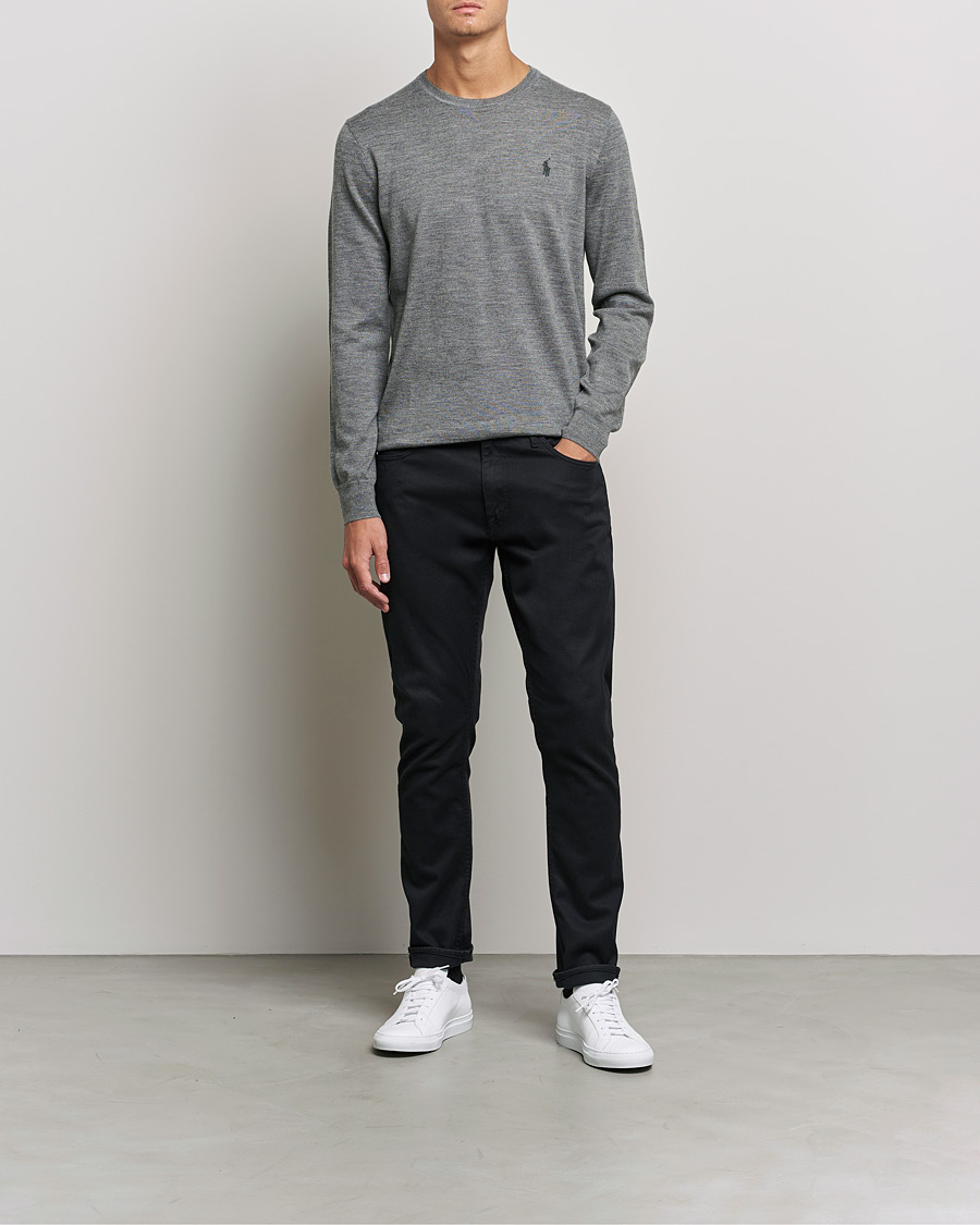 Herre | Gensere | Polo Ralph Lauren | Merino Crew Neck Pullover Fawn Grey Heather