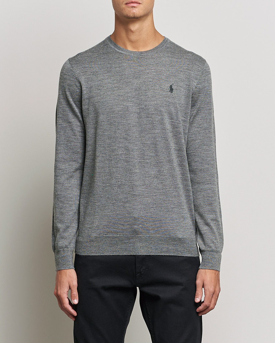 Herre | | Polo Ralph Lauren | Merino Crew Neck Pullover Fawn Grey Heather