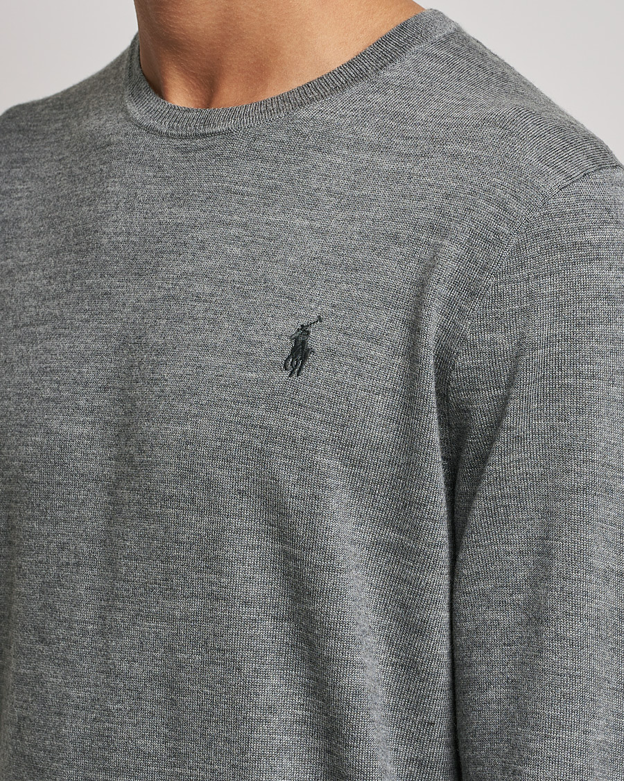 Herre | Gensere | Polo Ralph Lauren | Merino Crew Neck Pullover Fawn Grey Heather
