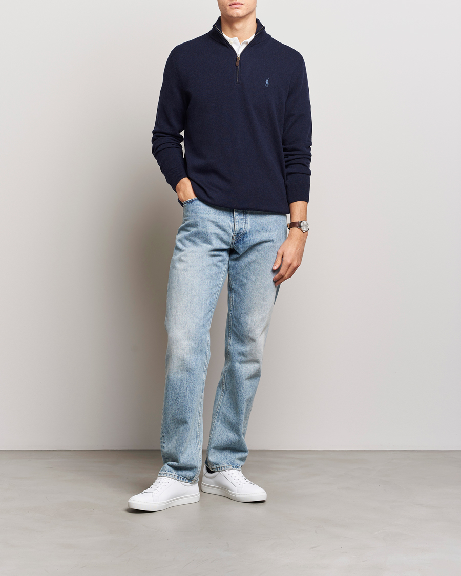 Herre | Gensere | Polo Ralph Lauren | Merino Half-Zip Sweater Hunter Navy