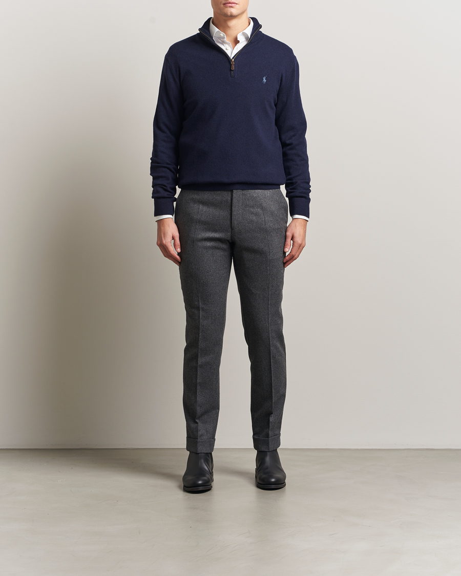 Herre | Gensere | Polo Ralph Lauren | Merino Half-Zip Sweater Hunter Navy