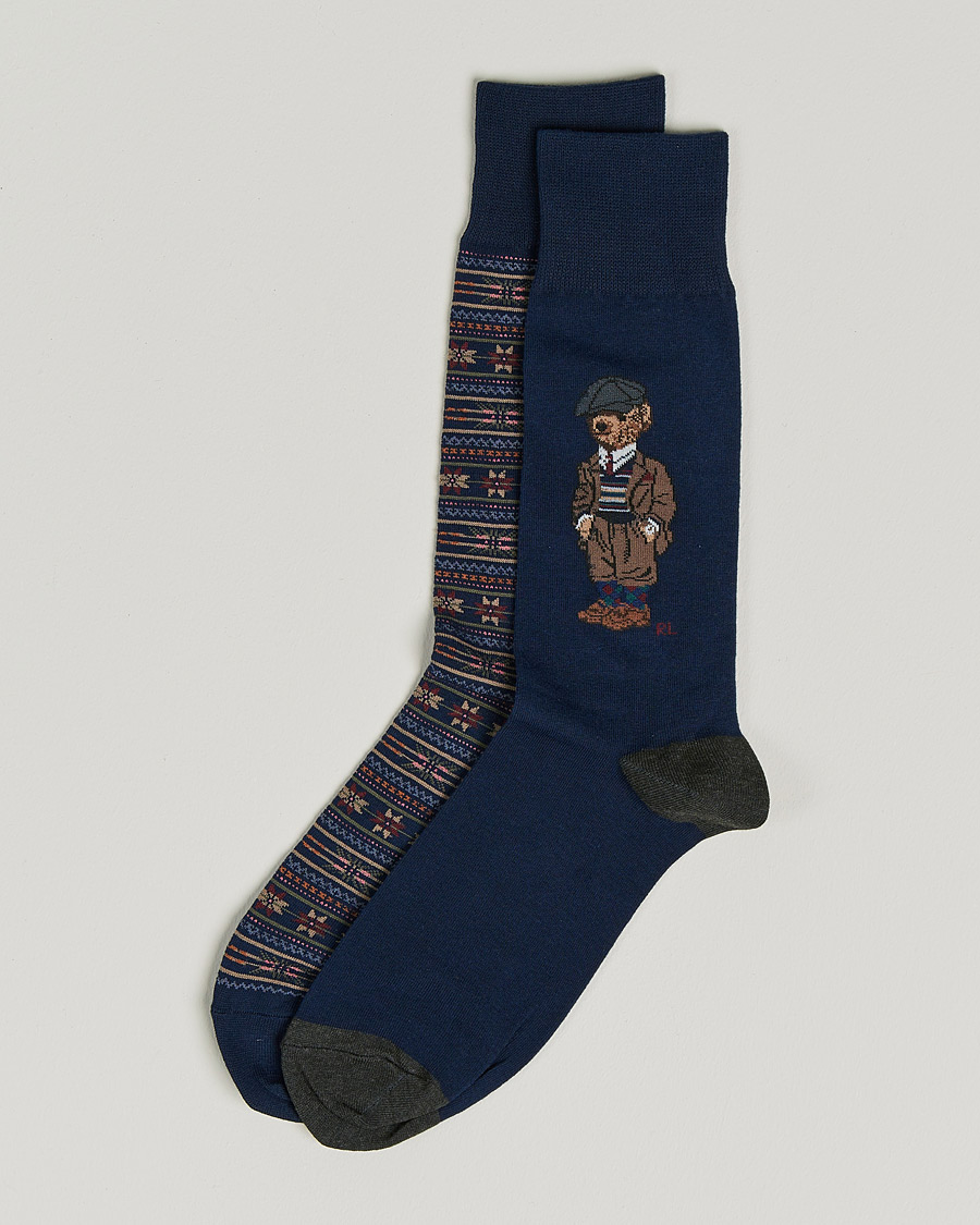 Herre | Vanlige sokker | Polo Ralph Lauren | 2-Pack Bear Fairisle Socks Multi