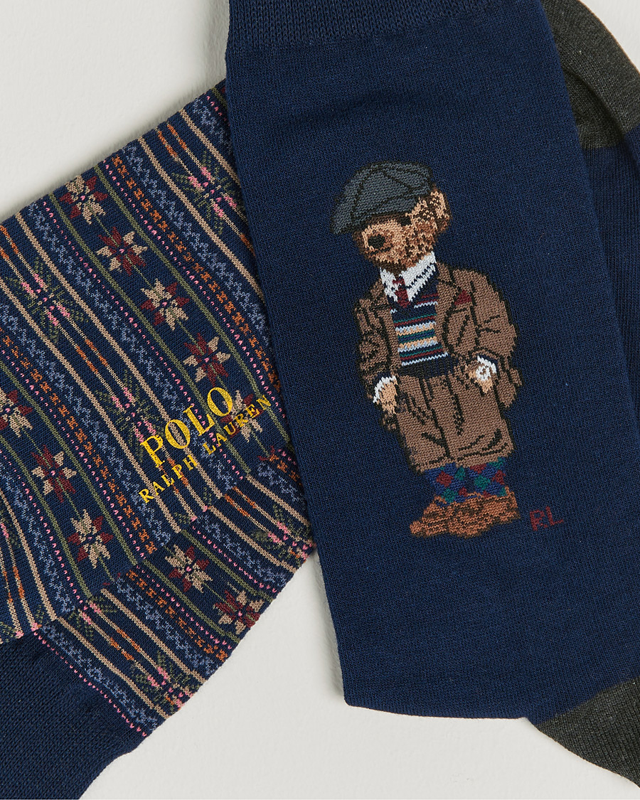 Herre | Undertøy | Polo Ralph Lauren | 2-Pack Bear Fairisle Socks Multi