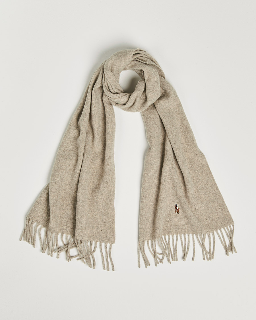 Herre | Polo Ralph Lauren Signature Wool Scarf Oatmeal Heather | Polo Ralph Lauren | Signature Wool Scarf Oatmeal Heather
