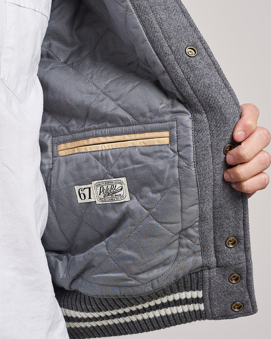 Herre | Jakker | Polo Ralph Lauren | Ski Varsity Lined Bomber Jacket Grey Heather