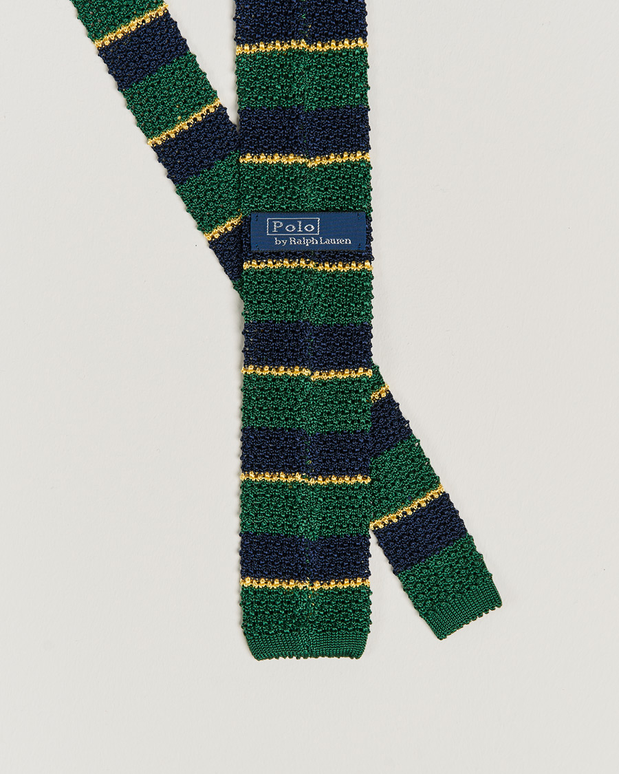 Herre | Slips | Polo Ralph Lauren | Knitted Striped Tie Green/Navy/Gold