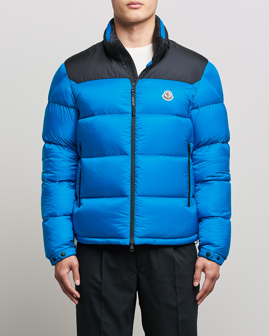 Herre | Jakker | Moncler | Peuplier Down Jacket Black/Sky Blue