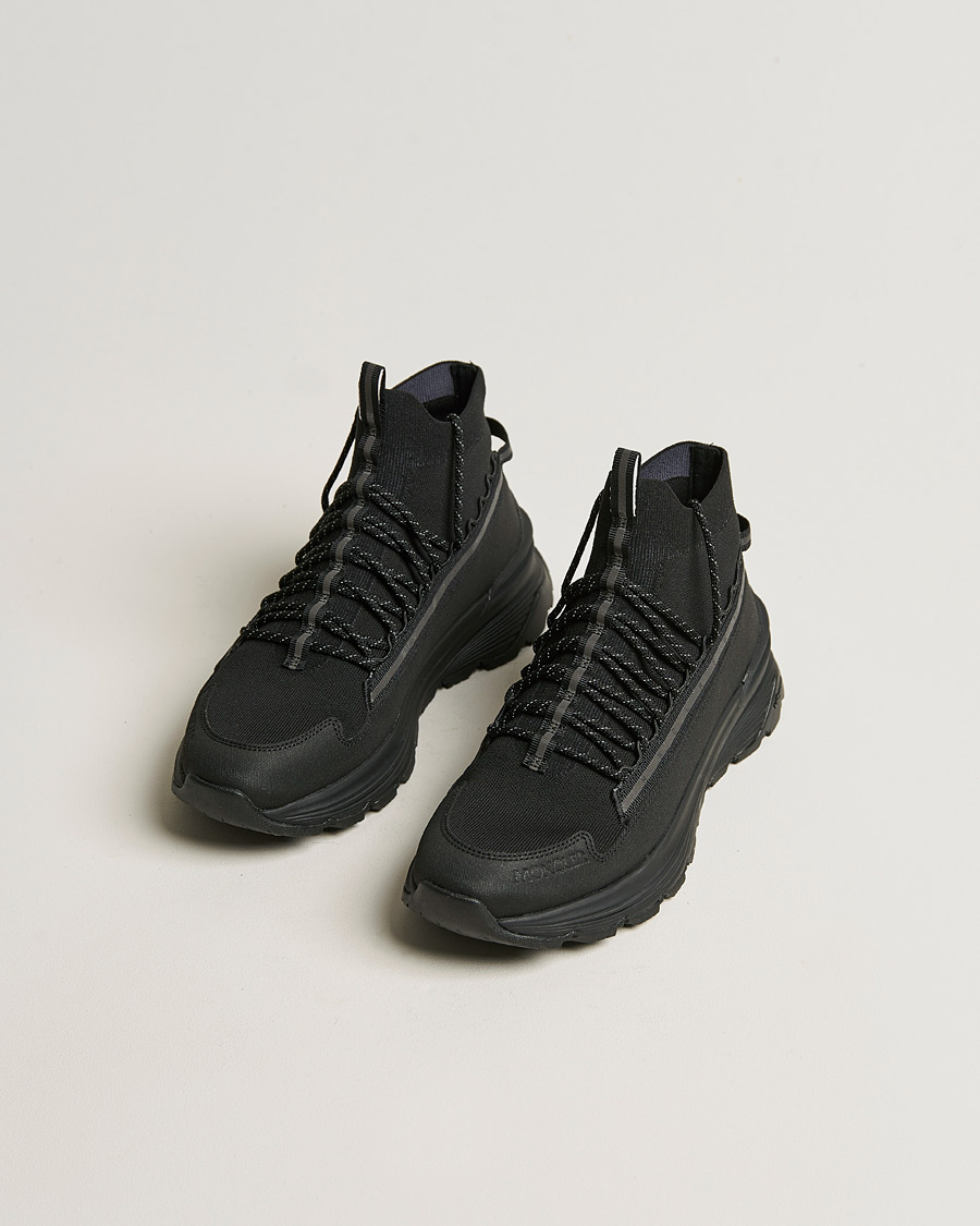 Herre |  | Moncler | Knit High Running Sneakers Black
