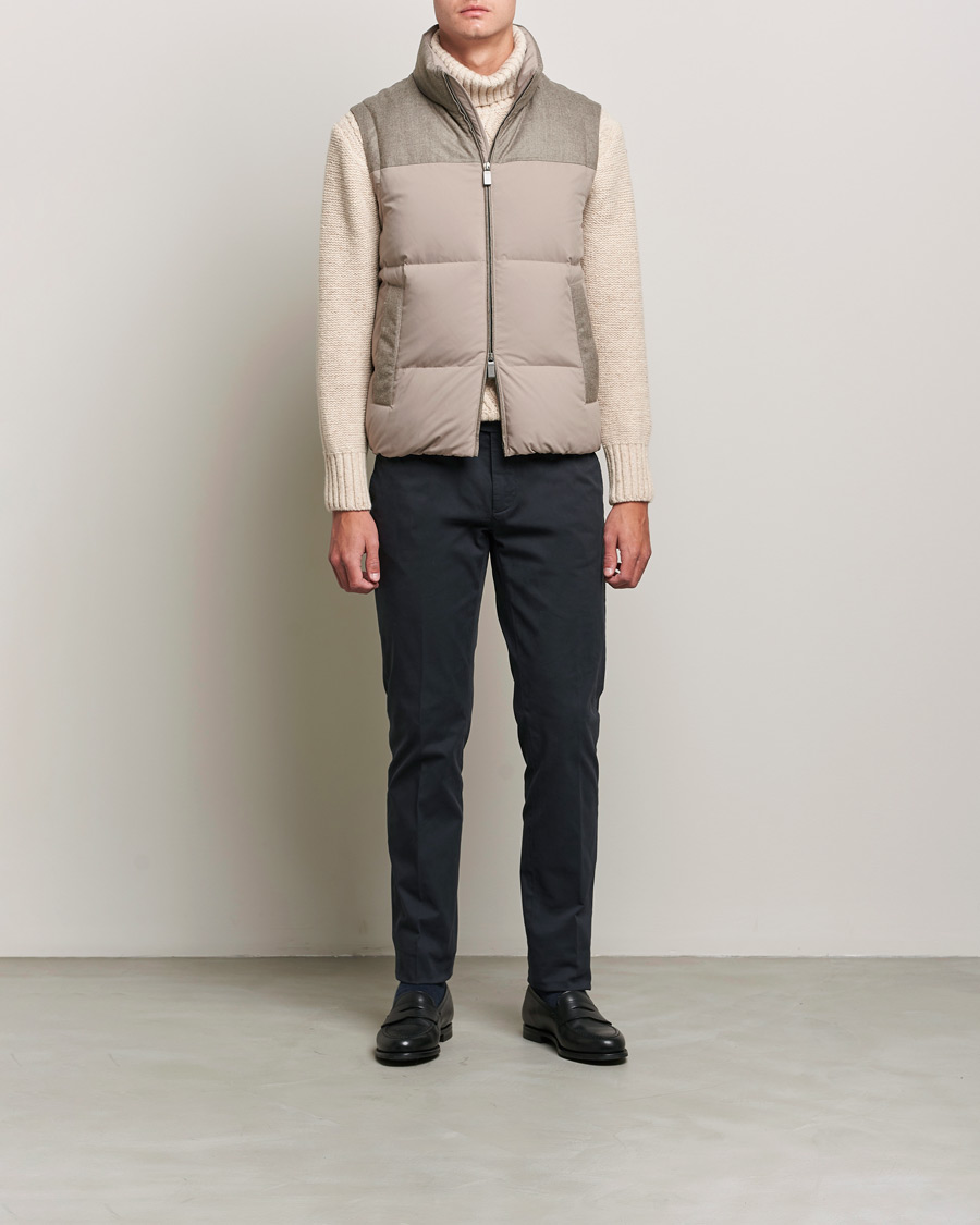 Herre | Business & Beyond | Canali | High Performance Down Vest Beige