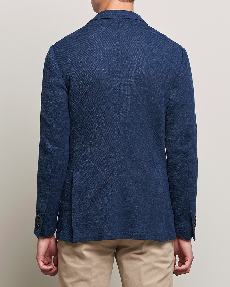 Herre | Dressjakker | Canali | Structured Wool Jersey Jacket Dark Blue