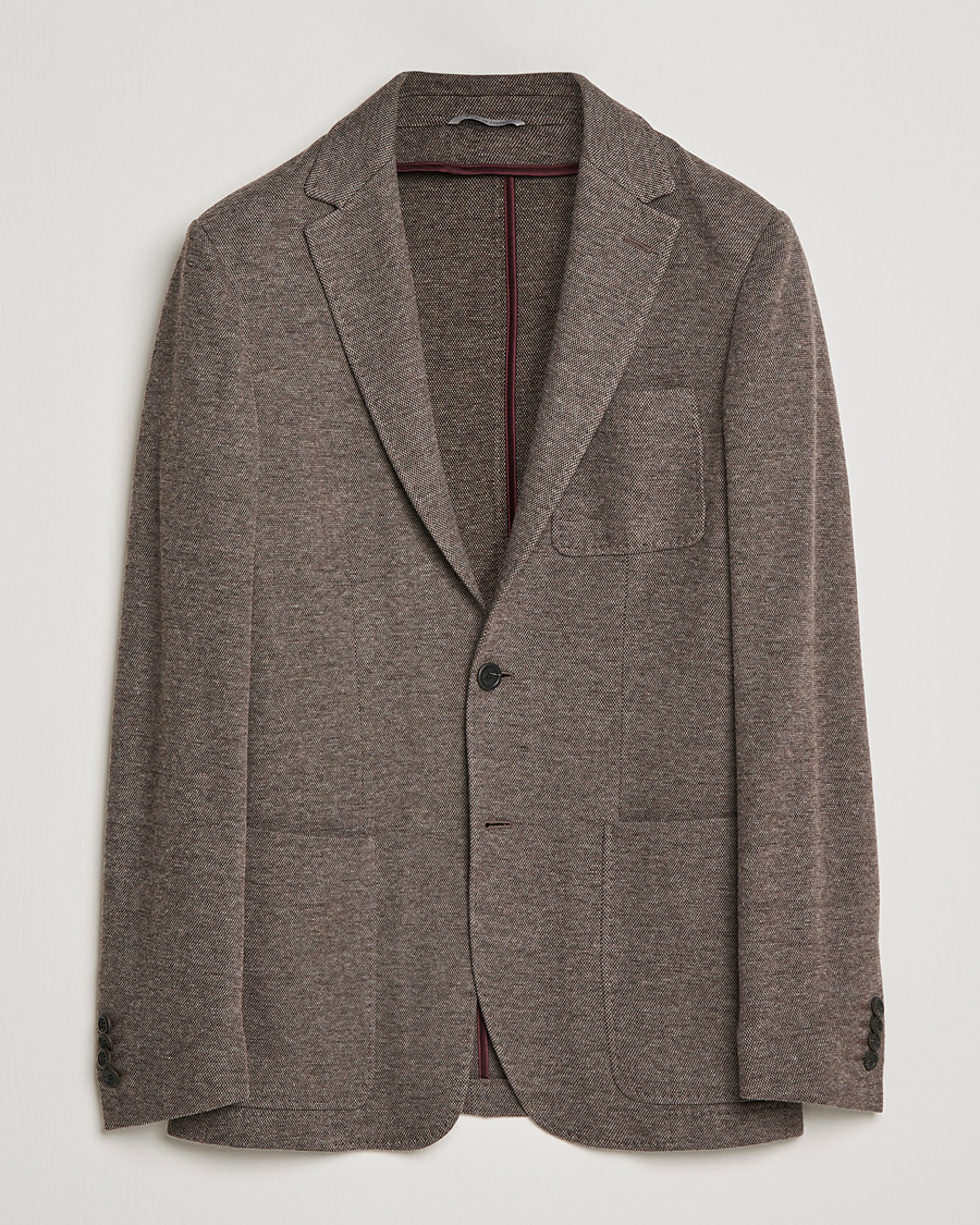 Herre |  | Canali | Structured Wool Jersey Jacket Beige
