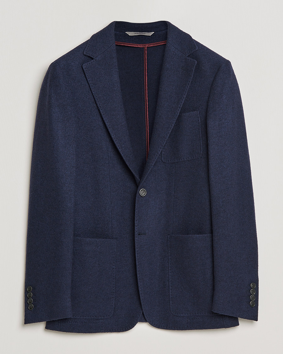 Herre |  | Canali | Boucle Wool Jersey Jacket Navy