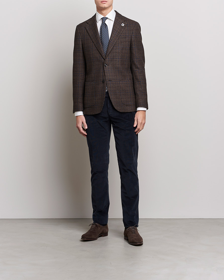 Herre | Business & Beyond | Canali | Slim Fit Corduroy Trousers Navy