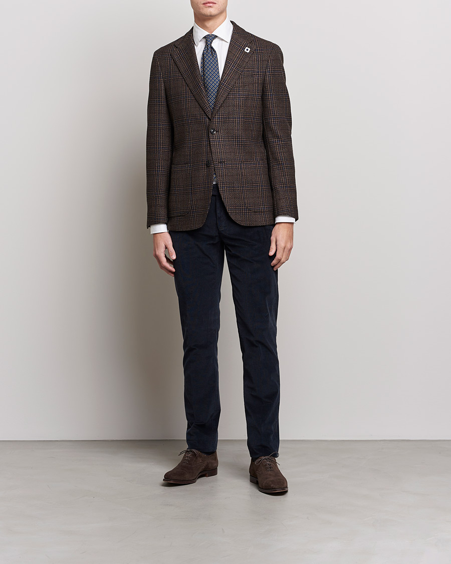 Herre | Bukser | Canali | Slim Fit Corduroy Trousers Navy