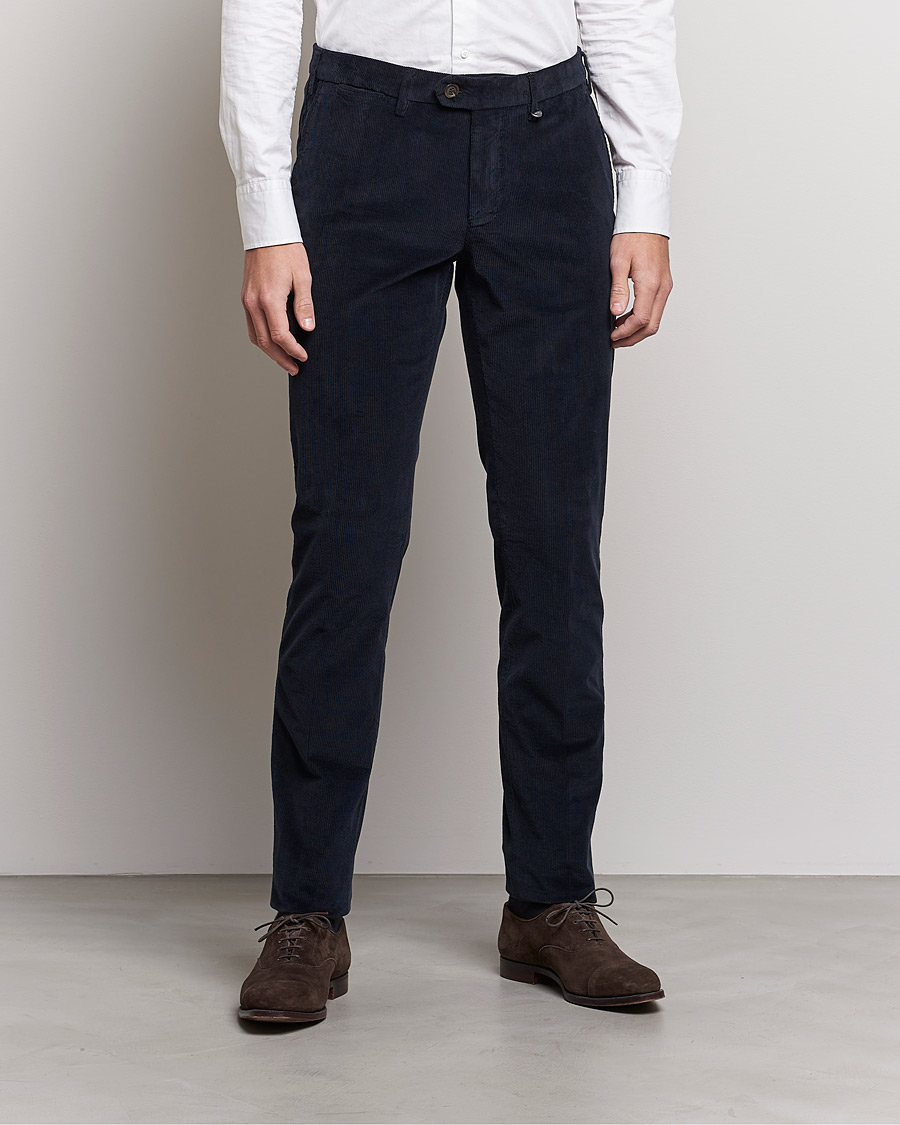 Herre |  | Canali | Slim Fit Corduroy Trousers Navy