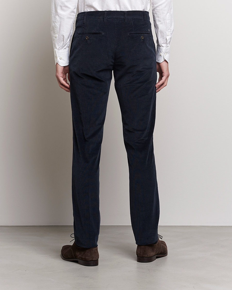 Herre | Bukser | Canali | Slim Fit Corduroy Trousers Navy