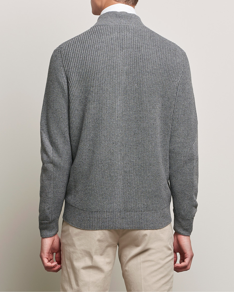 Herre | Gensere | Canali | Cotton/Cashmere Full Zip Light Grey