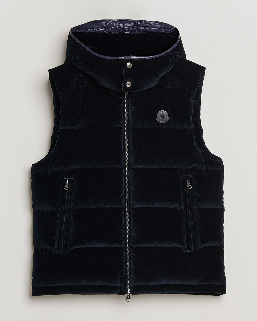 Herre | Jakker | Moncler | Vexin Velvet Down Vest Dark Blue