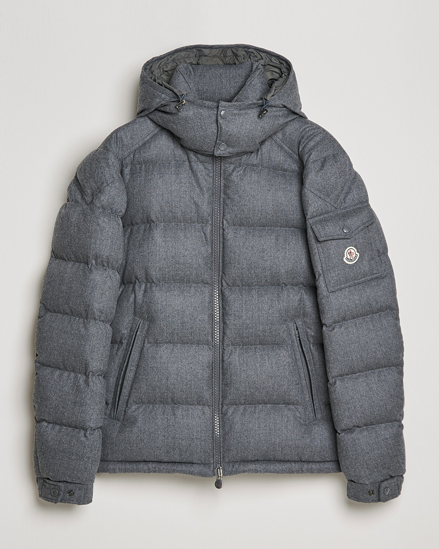 Herre | Jakker | Moncler | Montgenevre Flannel Down Jacket Grey Melange