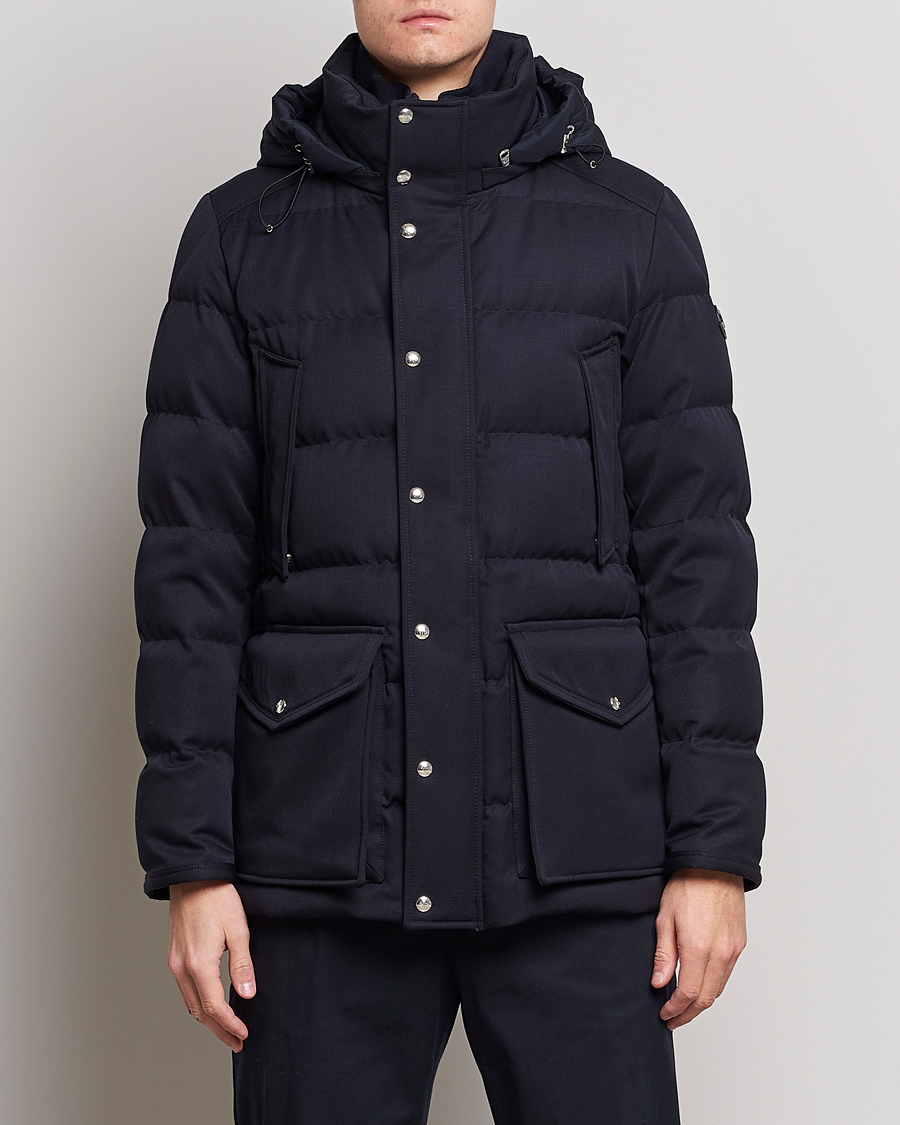 Herre |  | Moncler | Solidage Flannel Down Parka Navy