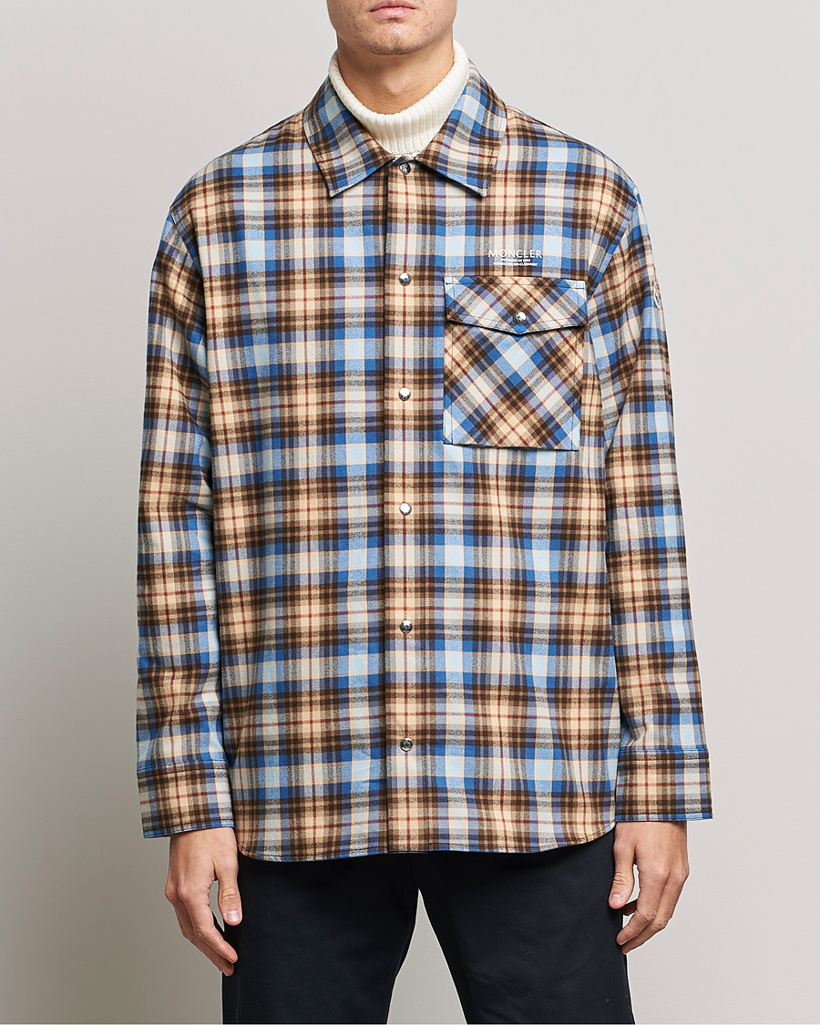 Herre |  | Moncler | Checked Overshirt Beige