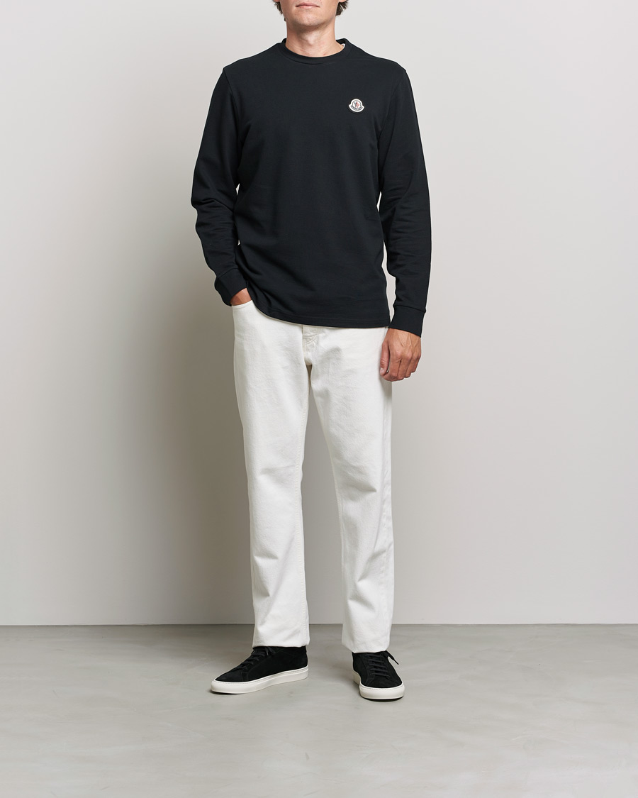 Herre | T-Shirts | Moncler | Long Sleeve Logo Patch T-Shirt Black