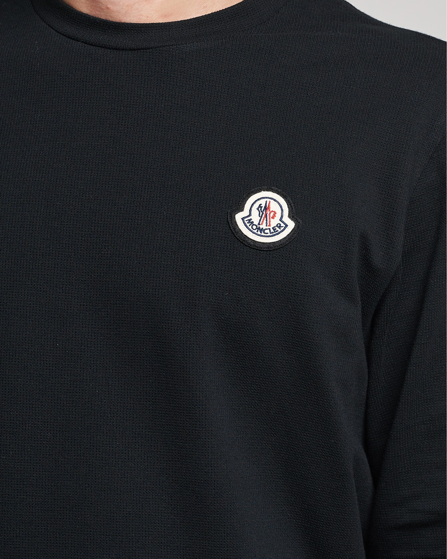 Herre | T-Shirts | Moncler | Long Sleeve Logo Patch T-Shirt Black