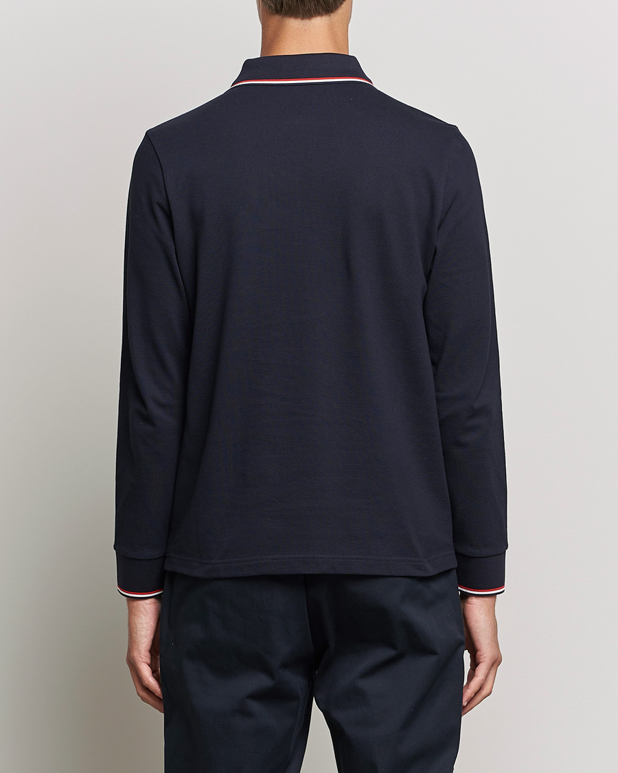 Herre | Gensere | Moncler | Long Sleeve Logo Tipped Polo Navy