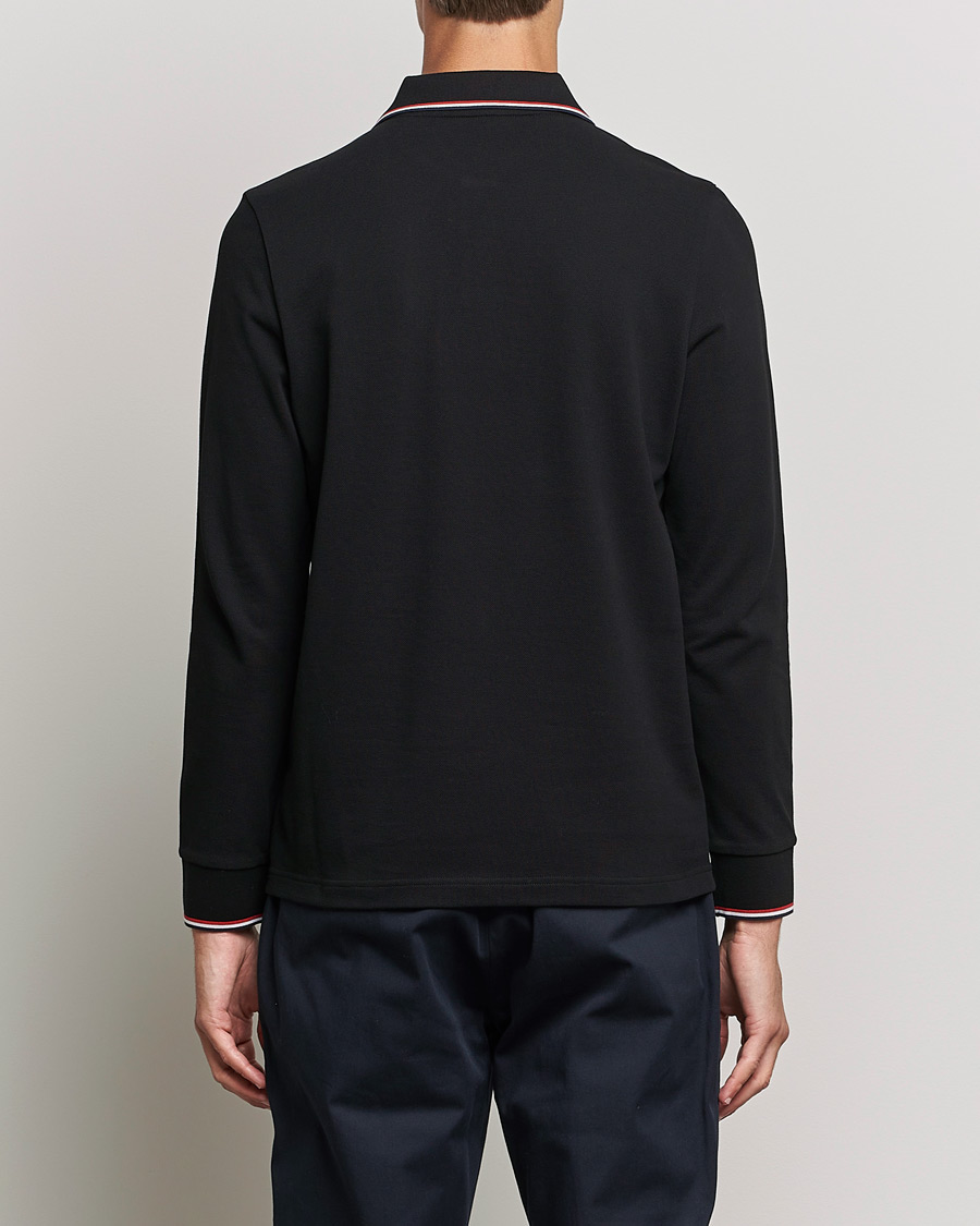 Herre | Gensere | Moncler | Contrast Rib Long Sleeve Polo Black