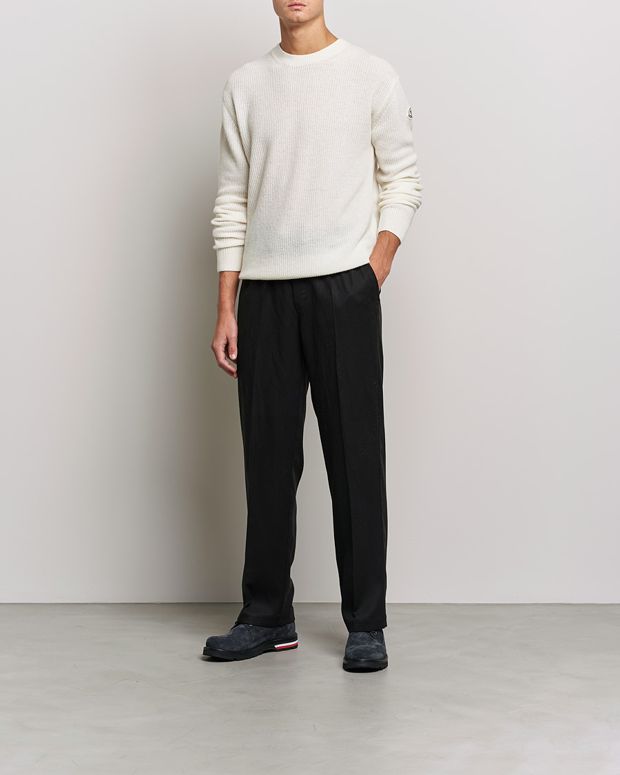 Herre | Luxury Brands | Moncler | Cashmere Crew Neck Sweater White