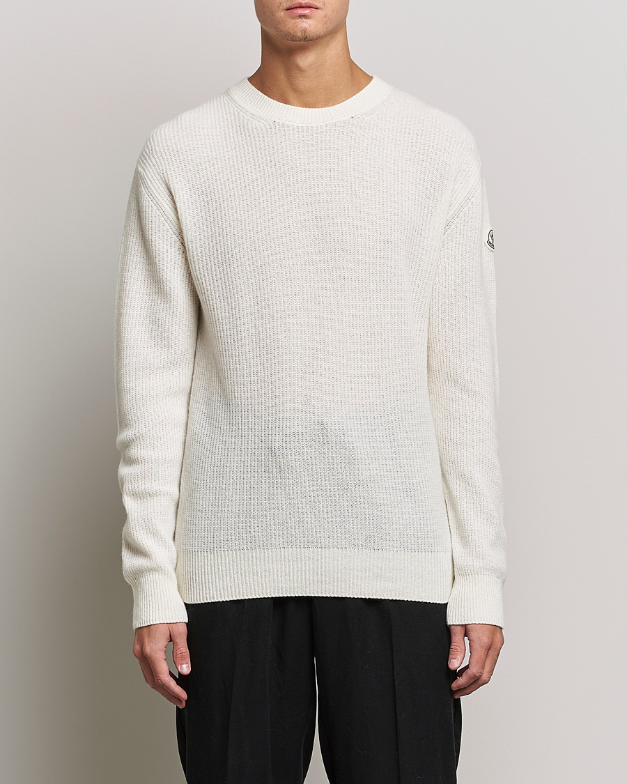 Herre | Gensere | Moncler | Cashmere Crew Neck Sweater White