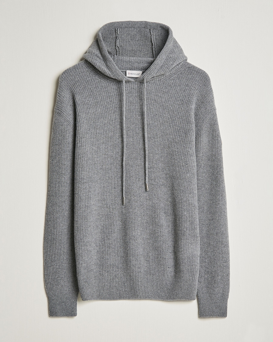 Herre | Gensere | Moncler | Cashmere Hoodie Grey Melange
