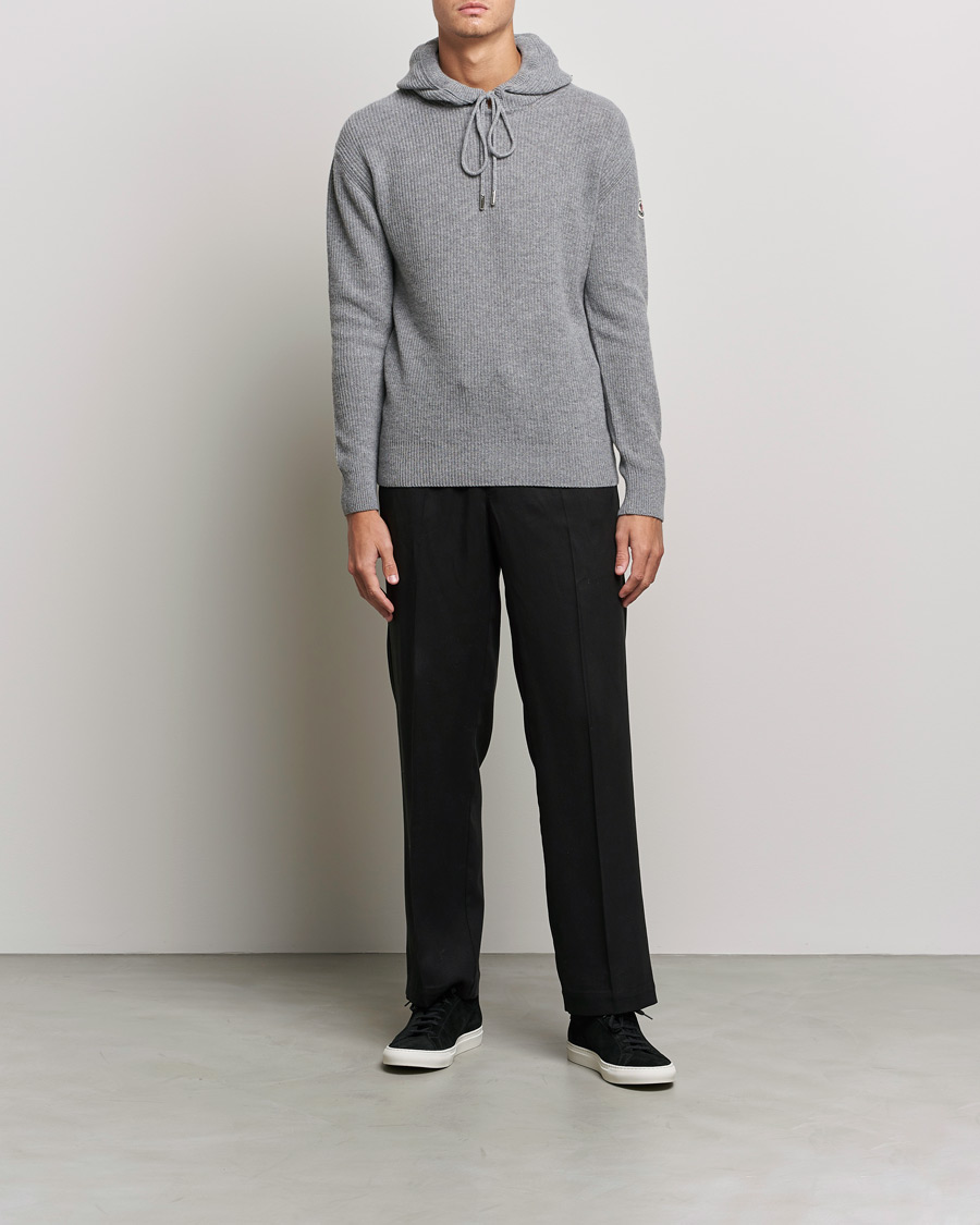 Herre | Gensere | Moncler | Cashmere Hoodie Grey Melange