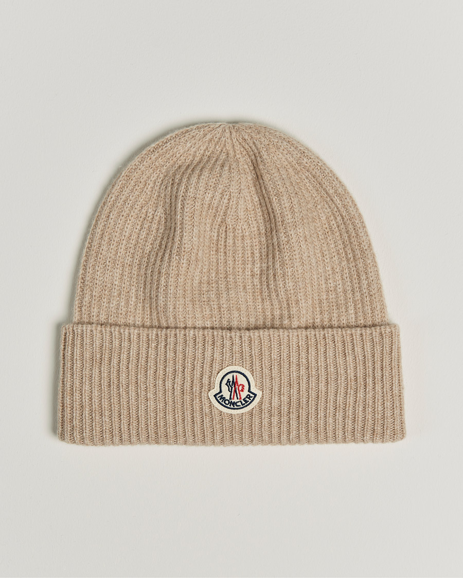 Herre | Moncler Cashmere Beanie Beige | Moncler | Cashmere Beanie Beige