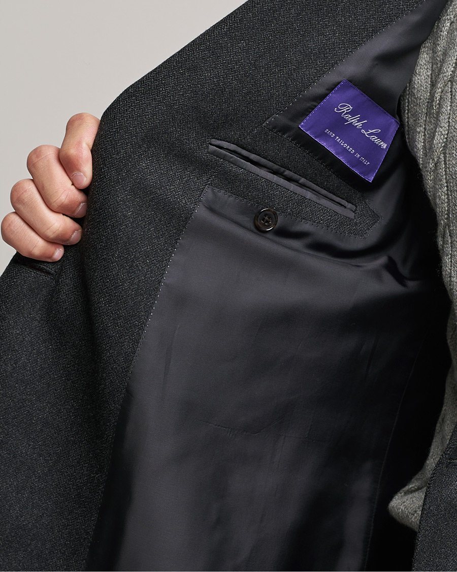 Herre | Dressjakker | Ralph Lauren Purple Label | Double Breasted Flannel Sportcoat Dark Grey