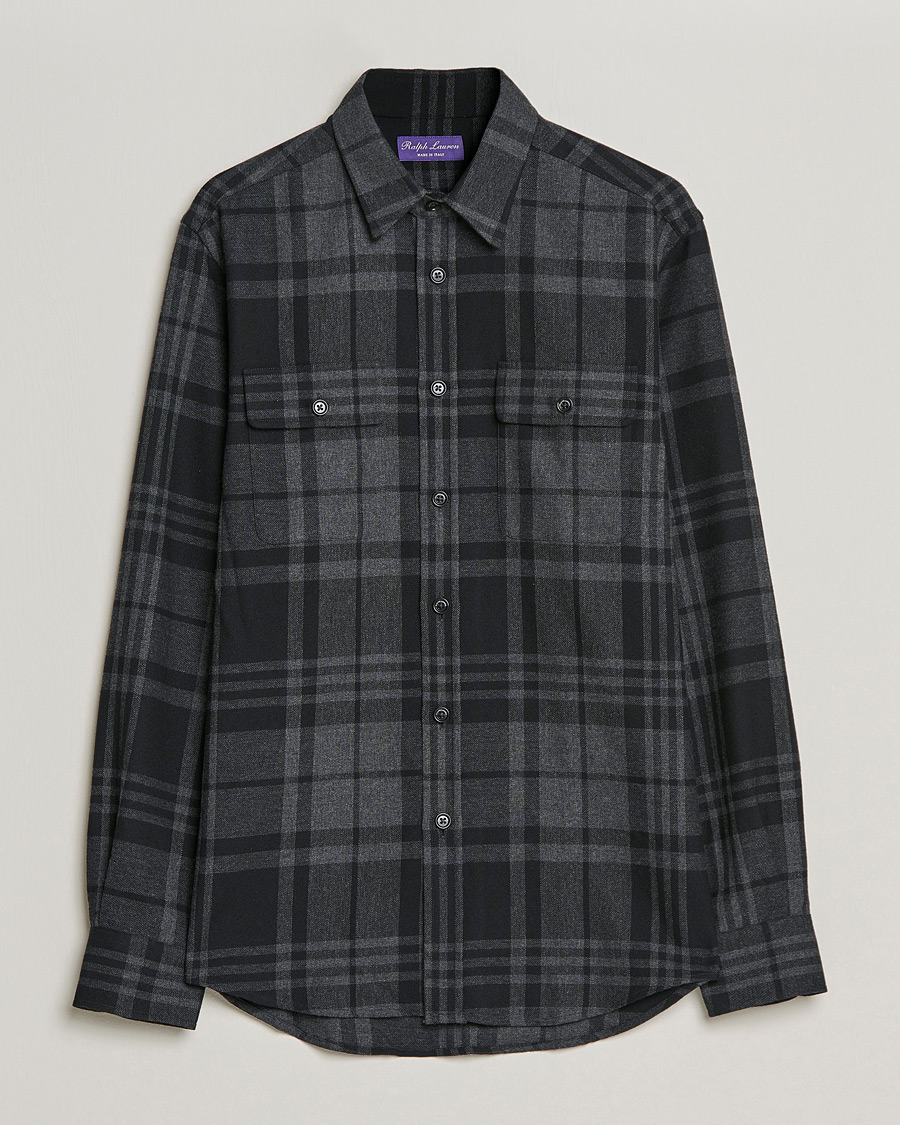 Herre | An overshirt occasion | Ralph Lauren Purple Label | Glencheck Wool Overshirt  Dark Grey