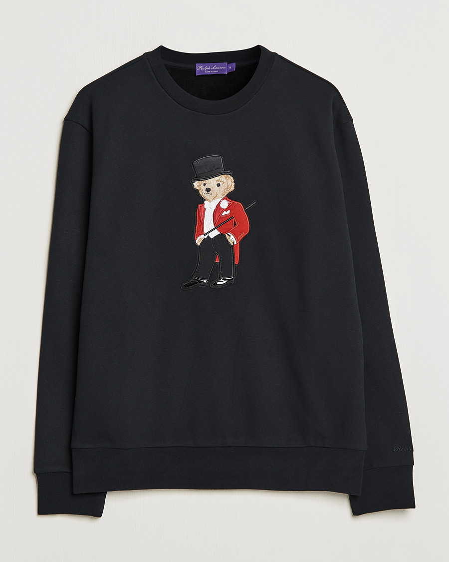 Herre | Gensere | Ralph Lauren Purple Label | Lux Fleece Bear Sweatshirt Black