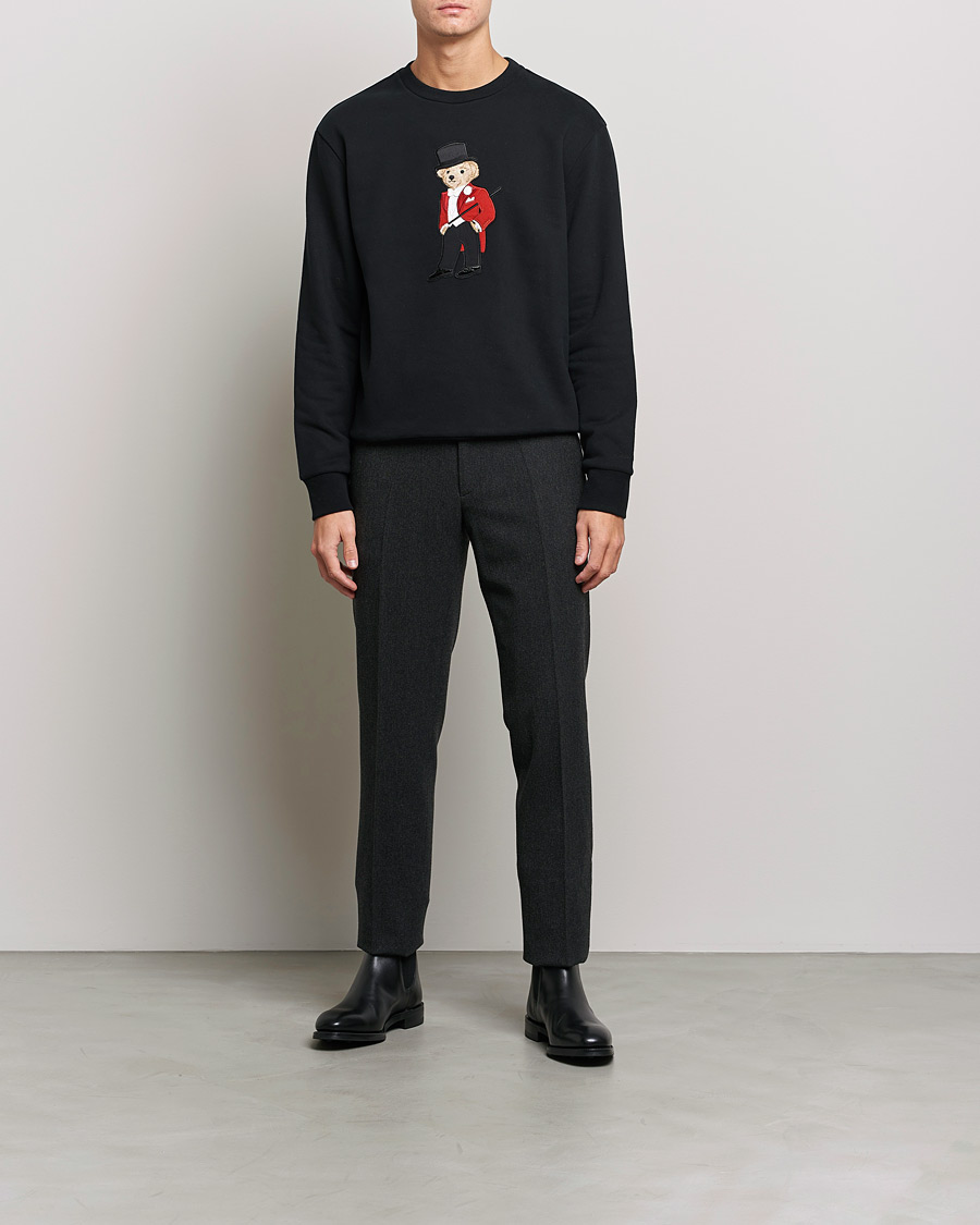 Herre | Gensere | Ralph Lauren Purple Label | Lux Fleece Bear Sweatshirt Black