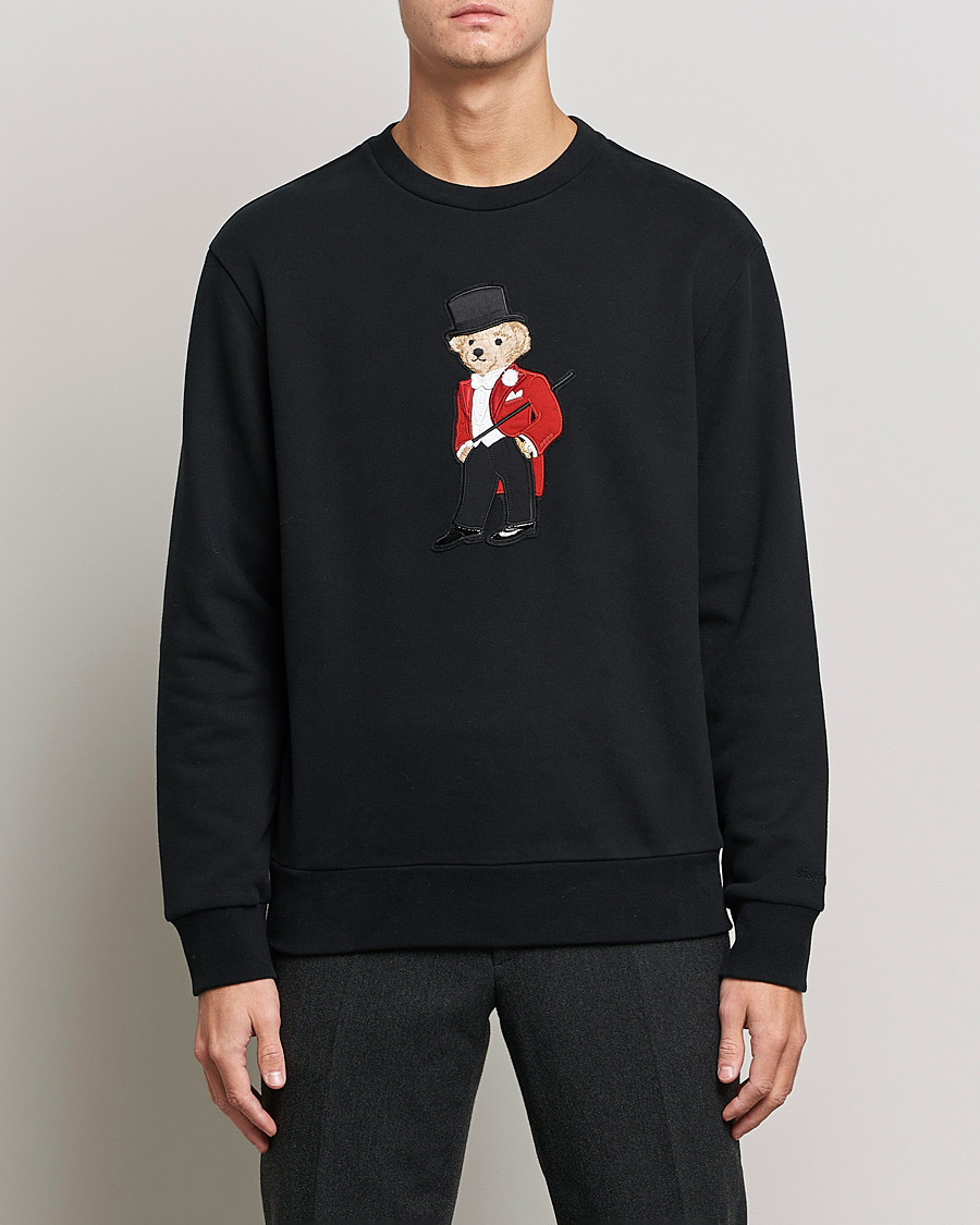 Herre | Gensere | Ralph Lauren Purple Label | Lux Fleece Bear Sweatshirt Black