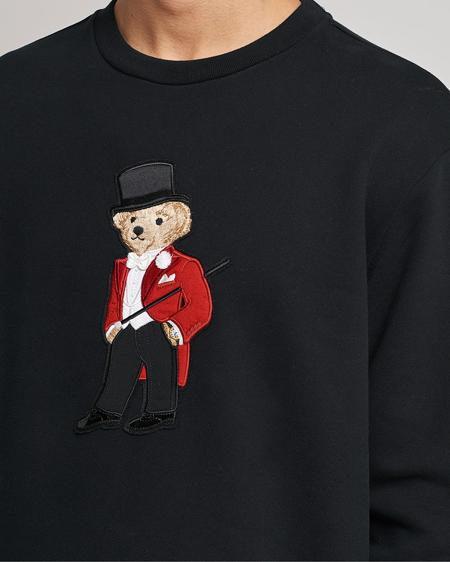 Herre | Gensere | Ralph Lauren Purple Label | Lux Fleece Bear Sweatshirt Black