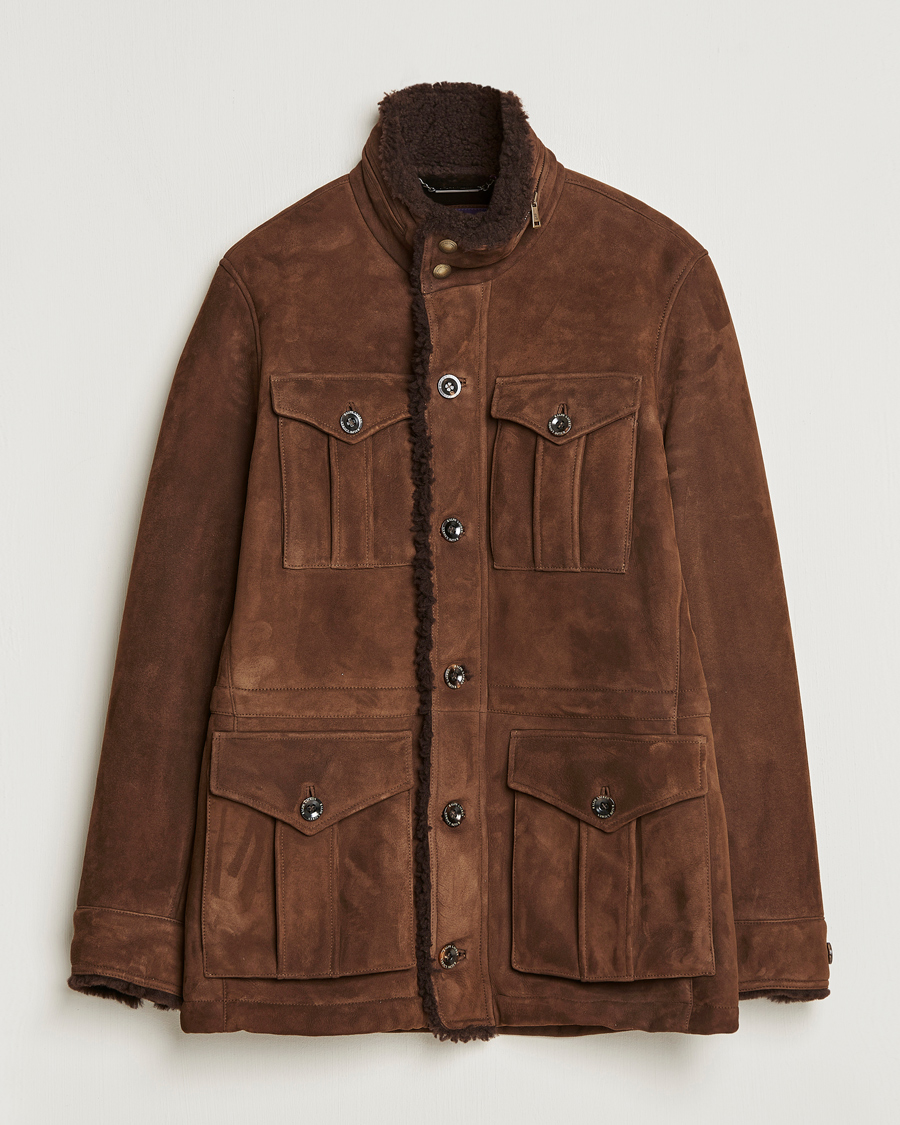Herre | Jakker | Ralph Lauren Purple Label | Shearling Field Jacket Chestnut