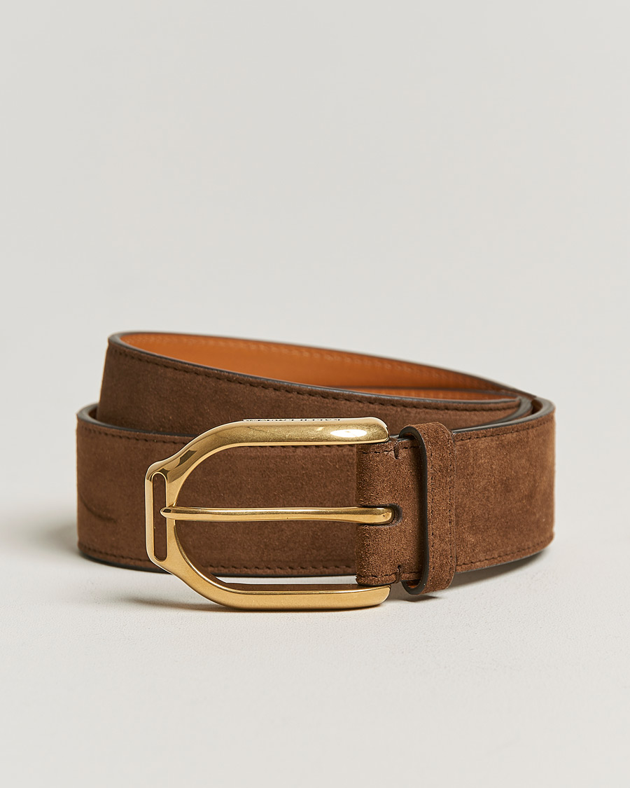 Herre | Ralph Lauren Purple Label Suede Belt Chestnut Brown | Ralph Lauren Purple Label | Suede Belt Chestnut Brown