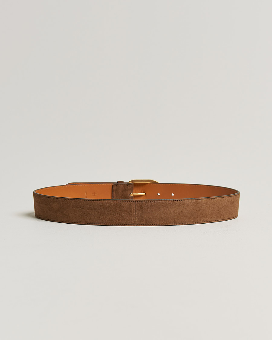 Herre | Ralph Lauren Purple Label Suede Belt Chestnut Brown | Ralph Lauren Purple Label | Suede Belt Chestnut Brown